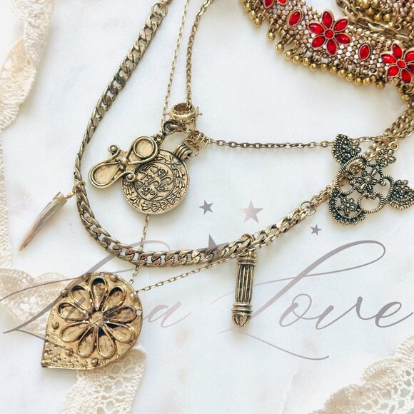 FREE PEOPLE x Ariana Ost Walsh Choker Necklace In Gold / Ruby NWT - Picture 3 of 5